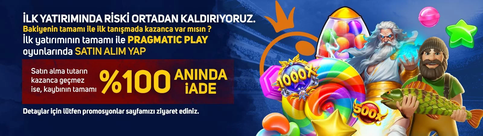 Vegabet Pragmatic Play oyunlarında %100 anında iade promosyonu