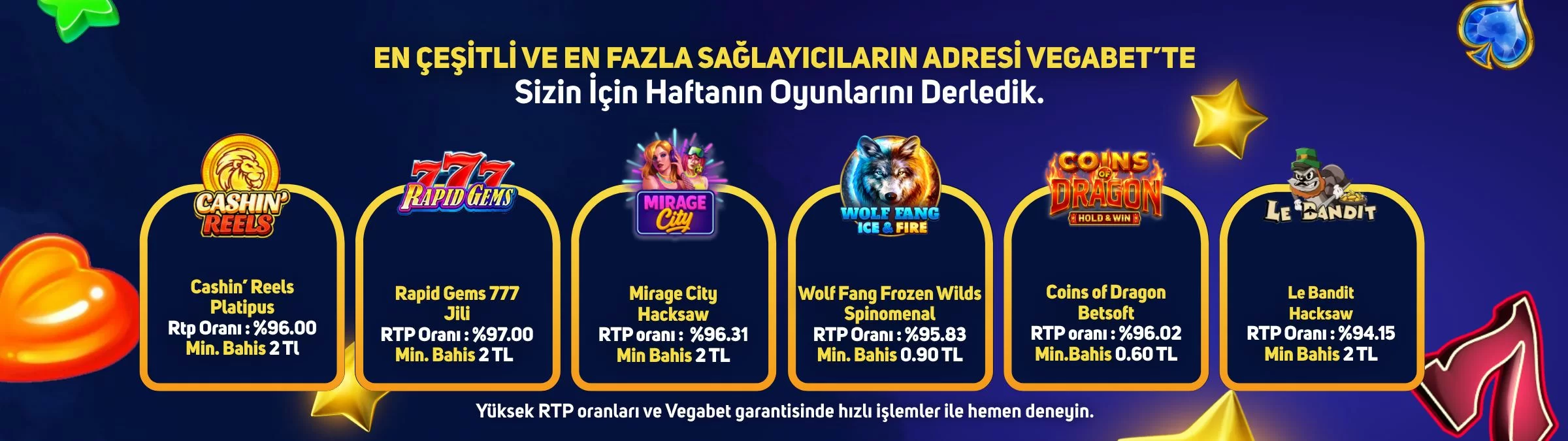 Vegabet haftanın oyunları: popüler slot ve casino oyunları listesi