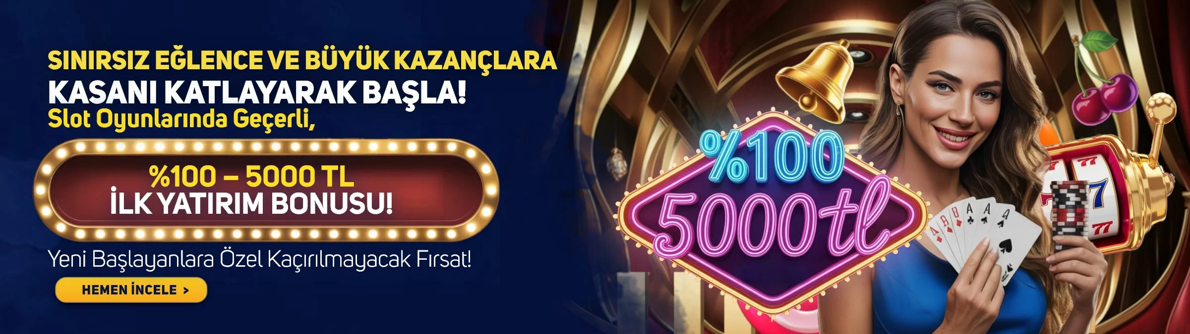 Vegabet %100 5.000 TL hoş geldin bonusu promosyon görseli